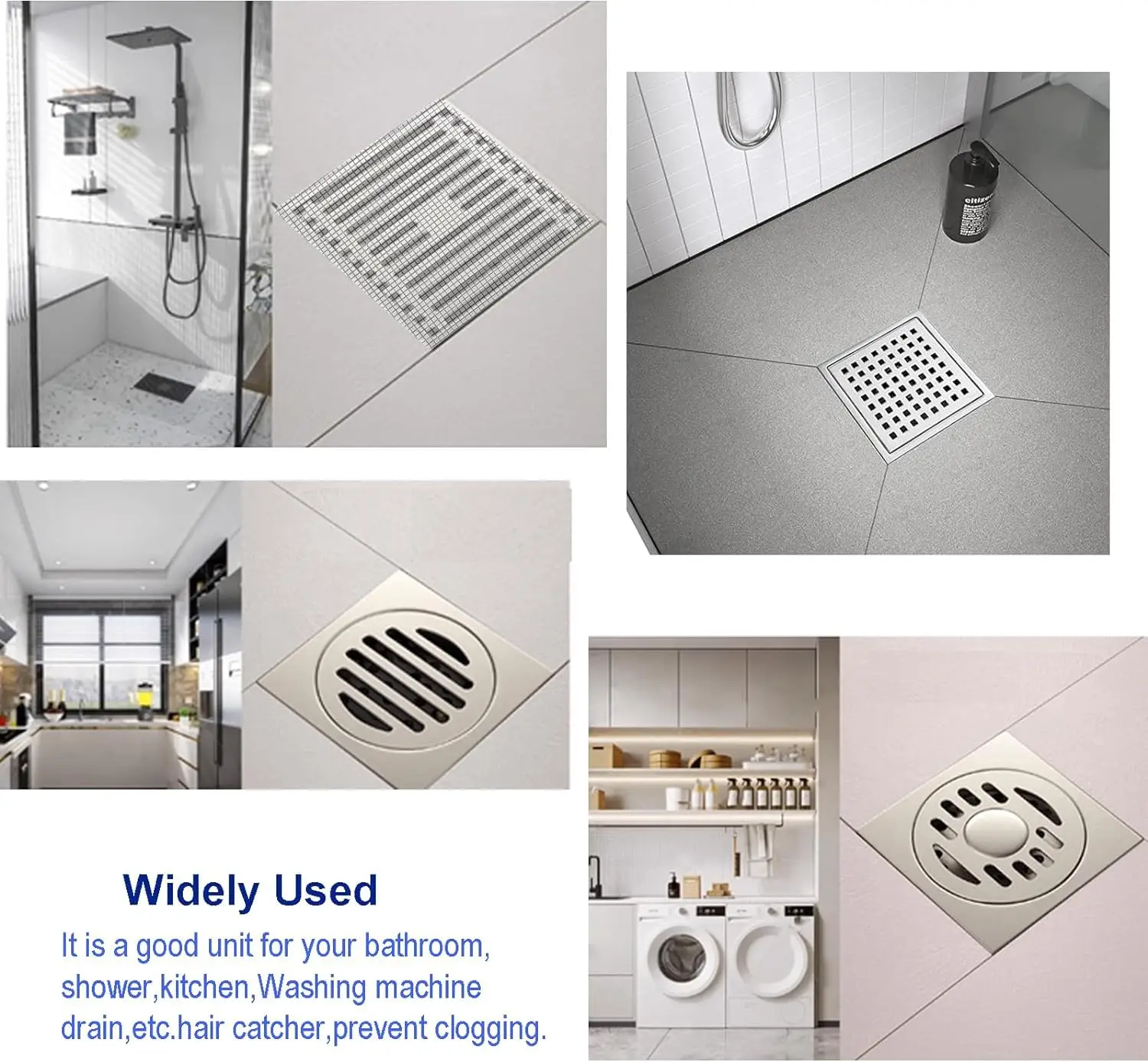 Shower Drain Hair Catcher Stickers Self-Adhesive Mesh Disposable with Drain Plug Strainer for Bathroom Kitchen Sink Accessory view 4