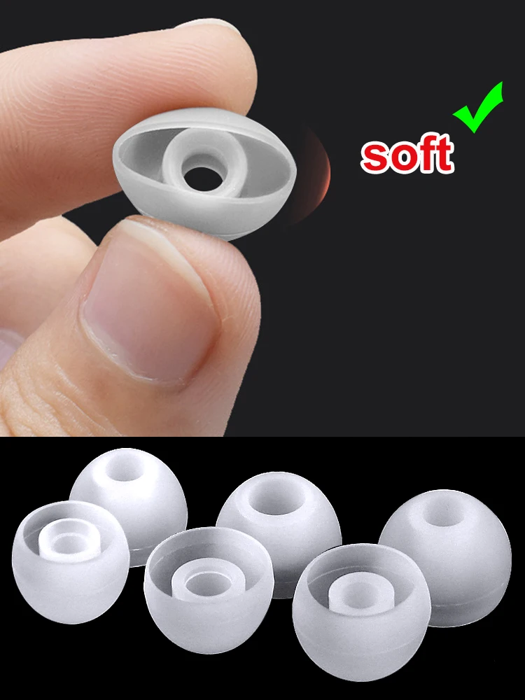 Écouteurs filaires L M S réduction du bruit Silicone remplacement bouchon d'oreille bouchons d'oreille écouteurs souples capuchon dans l'oreille casque Eartip10-1 paires