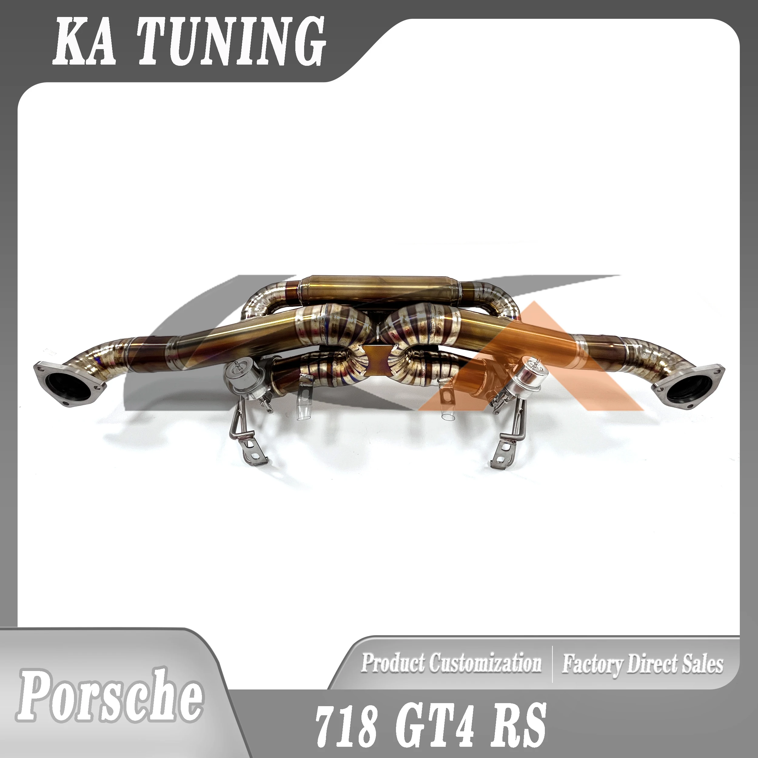 KA Tuning Titanium Alloy Catback Exhaust System for Porsche 718 GT4 RS Rear Section Performance Muffler with Valve