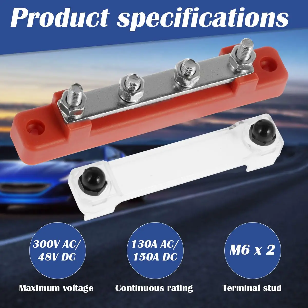 Power Distribution Block, Bus Bar Junction Block Battery Busbar Terminal Block Ground Connecting Block 12V - 48V