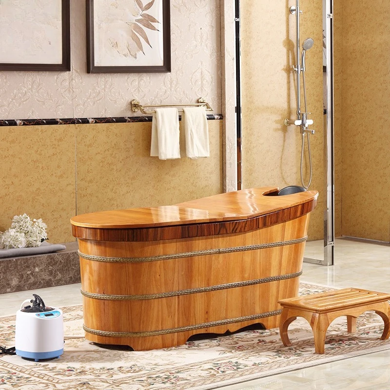 High-end oak bath wooden bucket sweat steam wooden bathtub bath bucket steam sauna
