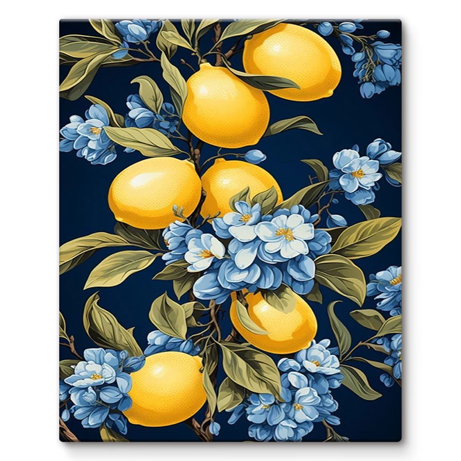 Painting By Numbers On Canvas Lemon Tree Landscape Picture Drawing Digital Oil Art Paintings On Number Crafts Home Decor