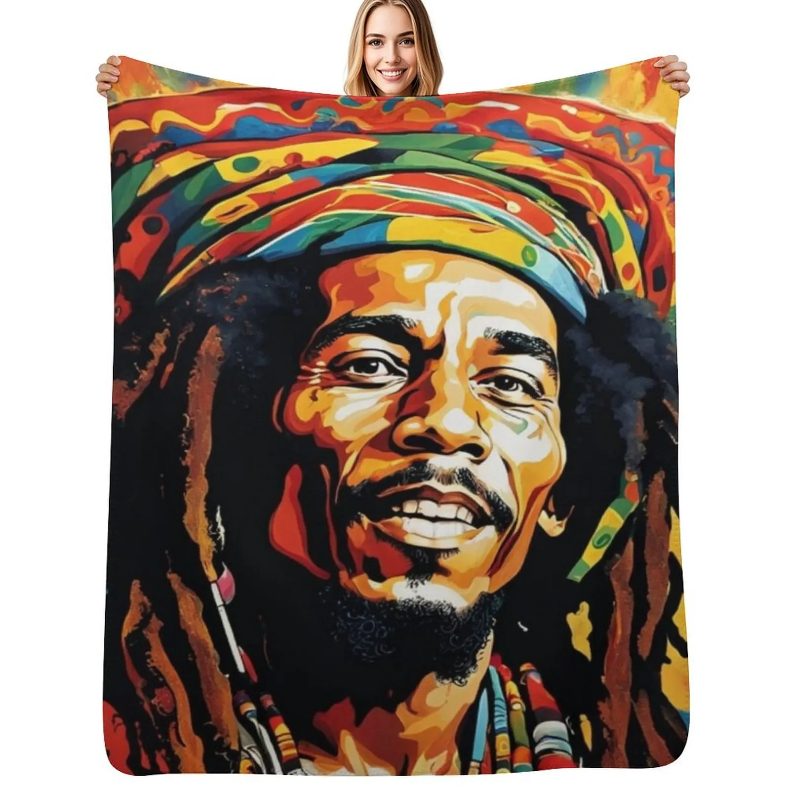 

Плед Bob Marley, мягкий плед для пикника, пляжа, кемпинга
