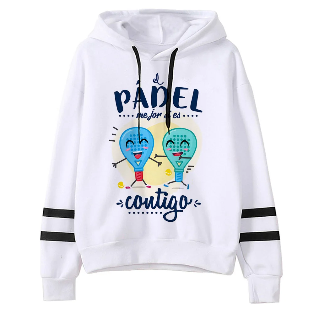 Padel hoodie modern style harajuku pattern casual wear printed design female hoddie elegant Y2K funny