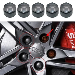 20Pcs Car Wheel Lug Nuts Covers Bolt Caps Removal Tool For Audi A4 A6 A7 A8 R8 Q2 Q3 Q5 Q7 Auto Hub Bolts Protection Accessories