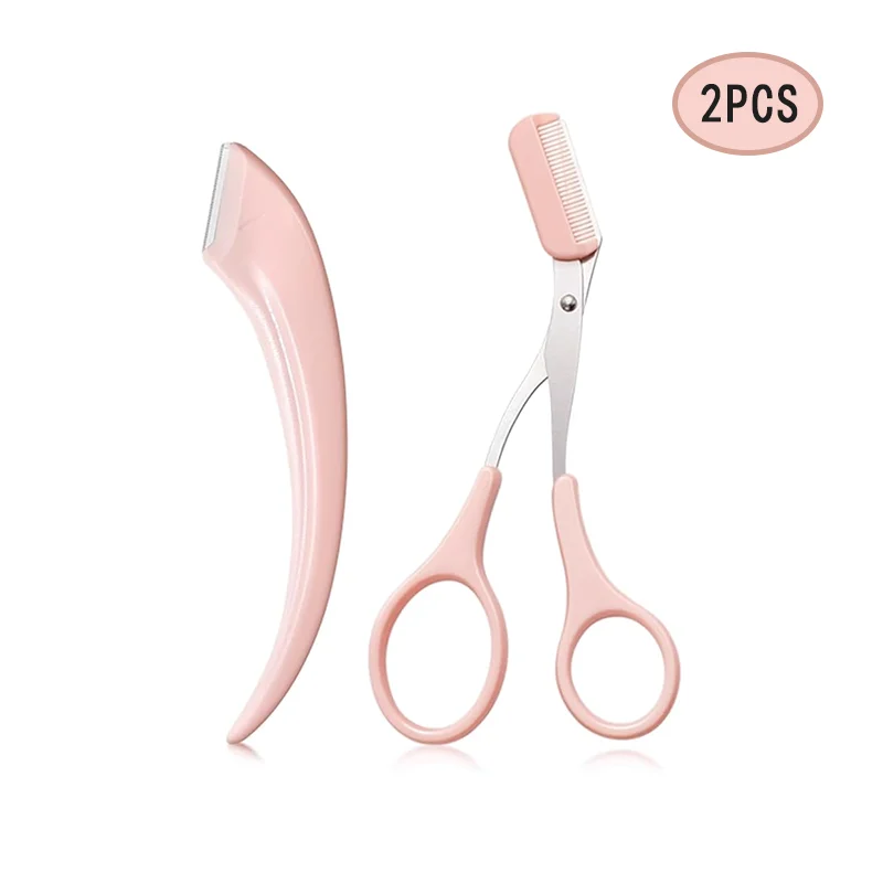 Professional Eyebrow Scissors Set - Precision Grooming Kit with Comb, Spoolie Brush & Shaping Tool for Perfect Brows