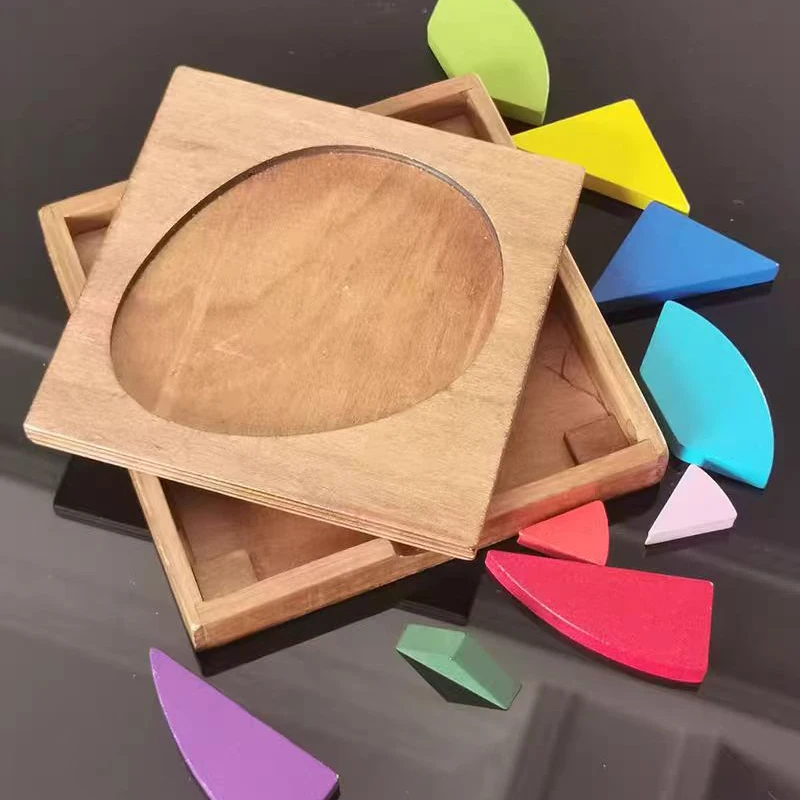 Cajas De madera Rompecabezas en forma De huevo y Rompecabezas Juegos De rompecabezas Montessori Tangram Juegos De Ingenio y Habilidad Mental