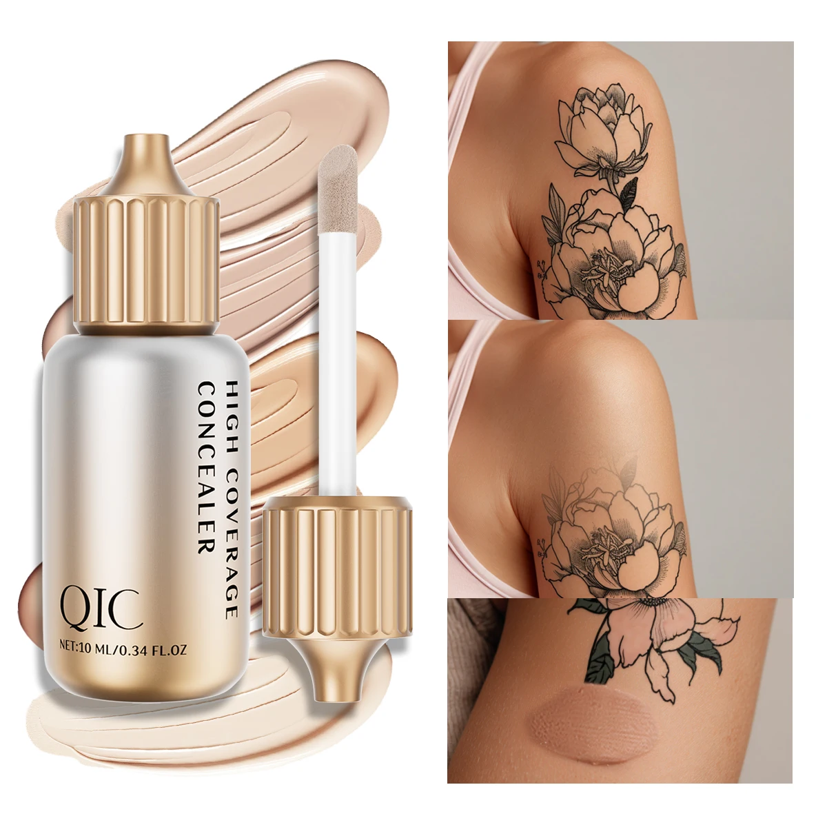 Correttore liquido QIC opaco ad alta copertura impermeabile controllo olio idratante correttore a lunga durata trucco professionale per il viso