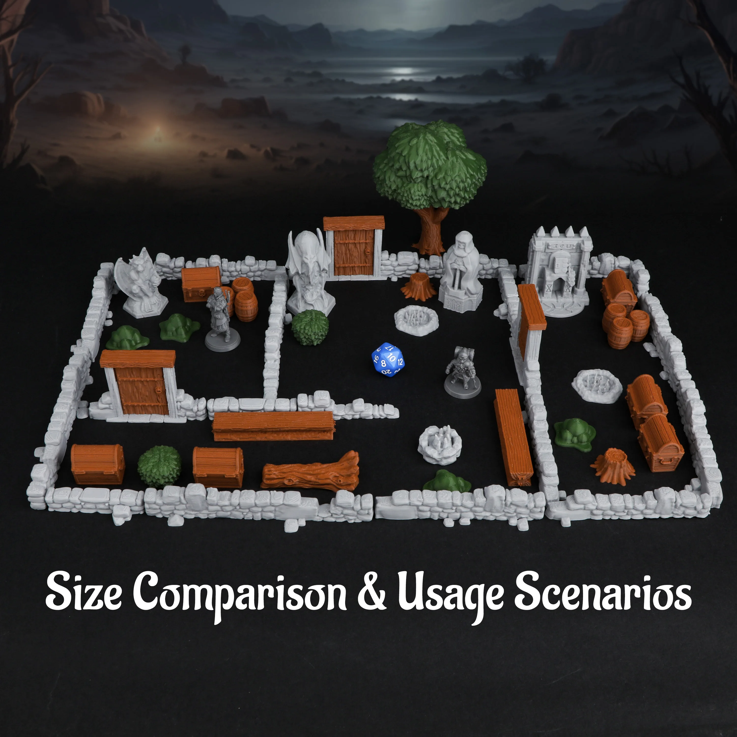 Ultimate RPG Accessories Set – Modular Terrain, Statues, Trees & Props for Tabletop RPGs, Perfect Gift for Gamers and Collectors