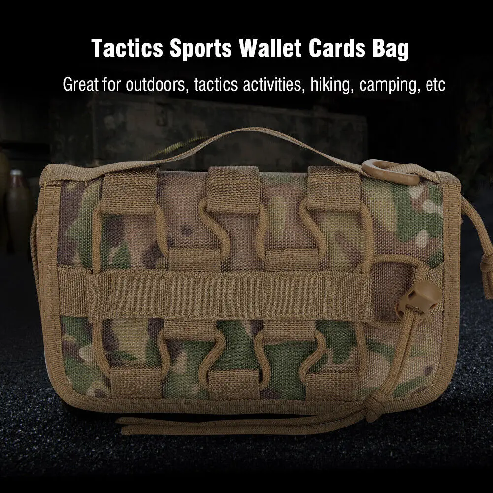 Открытый тактический кошелек, держатель для удостоверений личности, сумки, военный органайзер для кредитных карт MOLLE