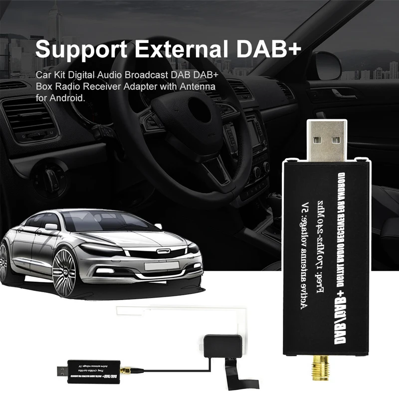 Universal DAB+USB Antenna For After Market Auto Player Android 5.1 6.0 7.1 8.0 DAB+ App Radio receiver