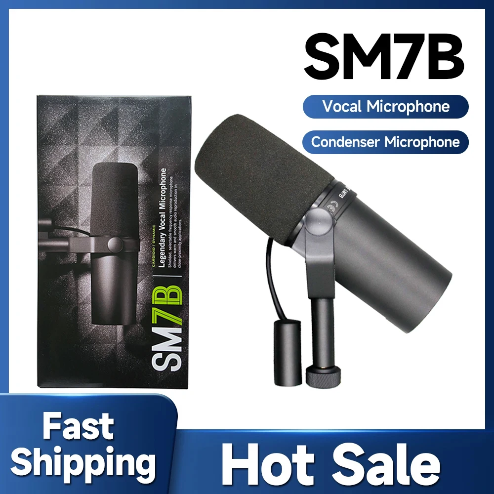 Black Metal SM7B microphone, sm7b dynamic microphone podcast studio set for Live/Stage Recording Podcasting cardioid microphone