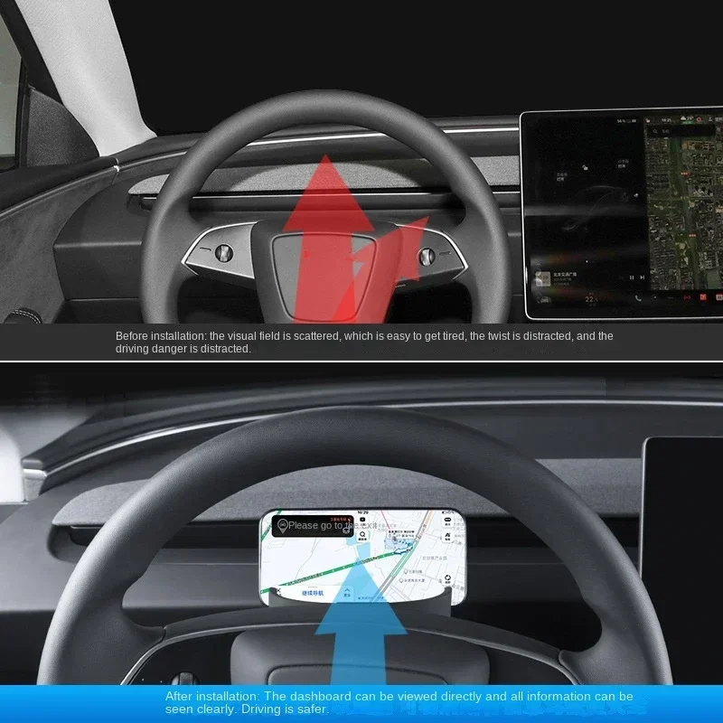 Per Tesla Modello 3+ Scatola portaoggetti al volante Supporto per telefono cellulare in silicone Porta occhiali Nuovo modello3 Highland 2024