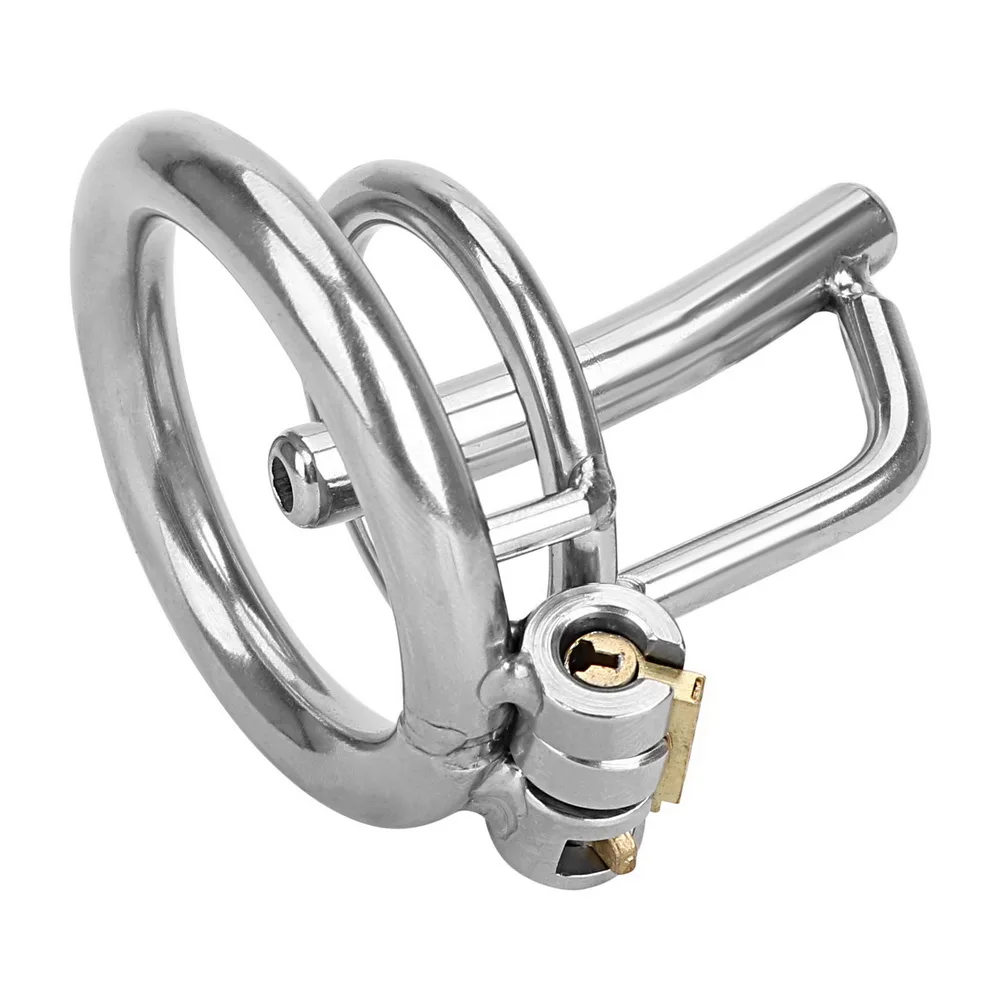 Stainless Steel Urethral Sounding Two Penis Rings for Men 18 Cock Plug Delay Lock Chastity Cage Medical Sex Toy Male Masturbator