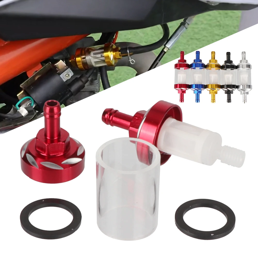 

Fuel Filter 8MM Motorcycle Gasoline Filter CNC Aluminum Alloy For 125/140/150/160cc Motorcycle Dirt Pit Bike Quad ATV Universal