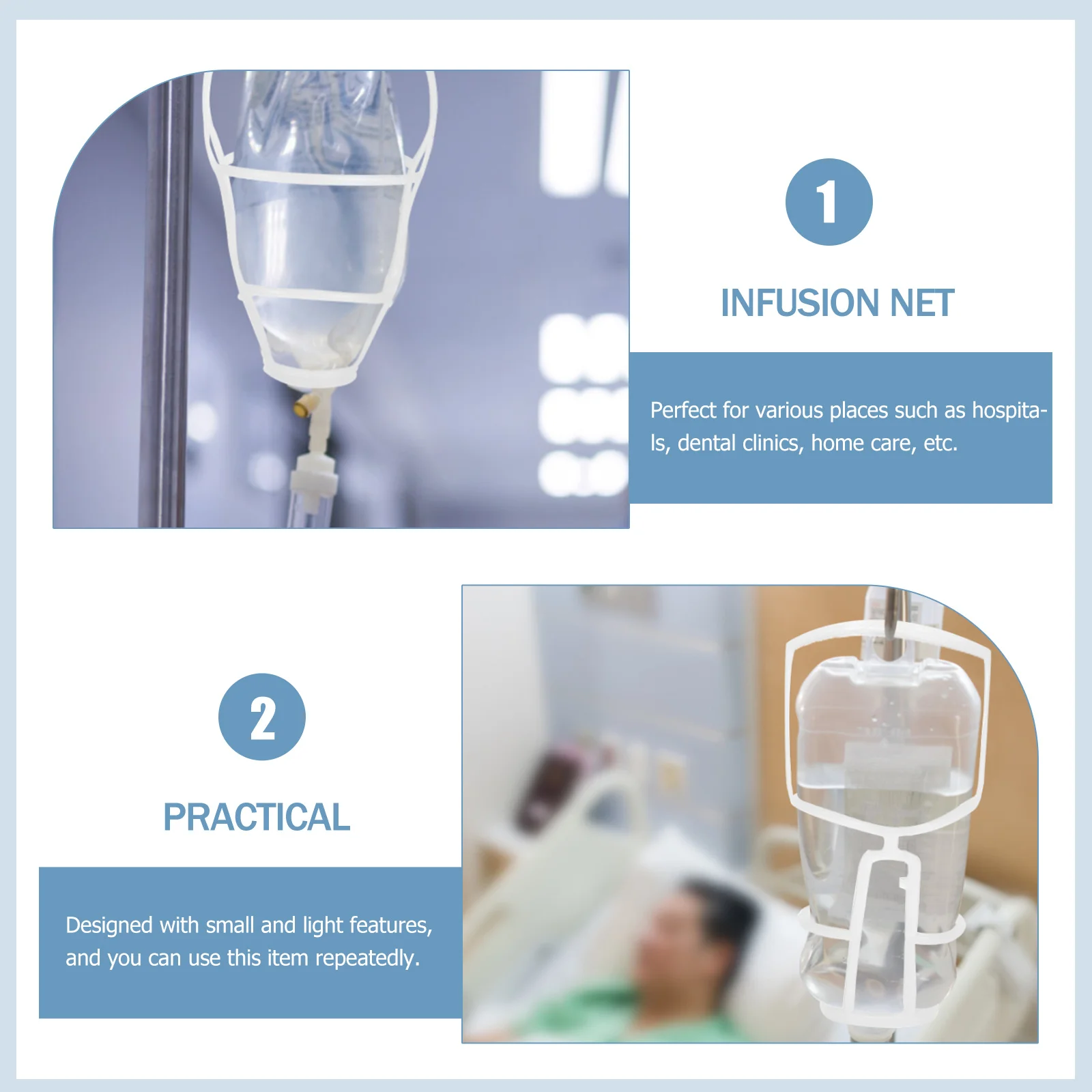 

15pcs Infusion Bottle Holder Reusable Plastic Saline Bottle Net For Hospital Home Care Durable Medical Teaching Equipment