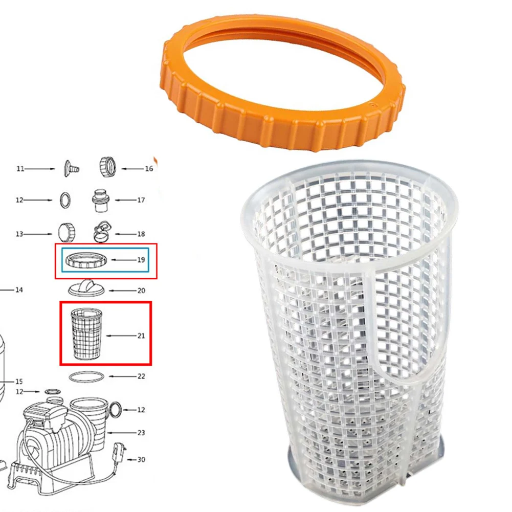 Replacement Sand Filter Pump Kit Featuring P07018 Nut and P6562ASS16 Basket Compatible with Multiple Pool Pump Models