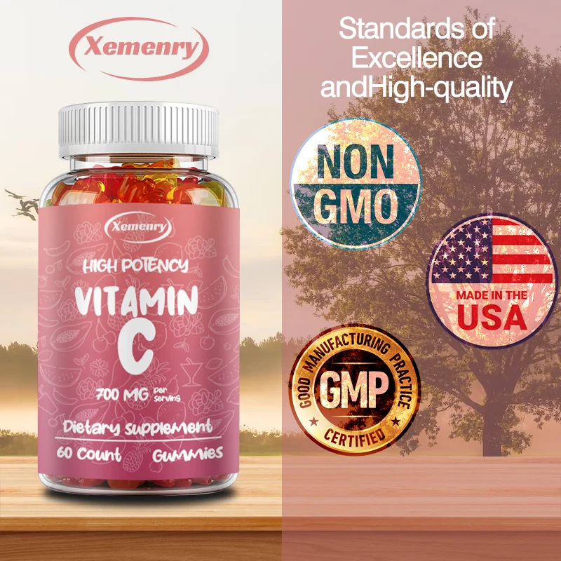 

Vitamin C Gummies - Antioxidant and Immune Support, Promotes Healthy Skin and Joints, Brightens Skin, Non-GMO, Gluten-Free