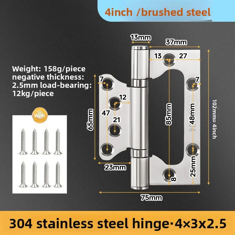 Stainless Steel 304 Mother‑Son Hinge Thickened Silent Bearing Door Hinge Rust‑Proof Hinge