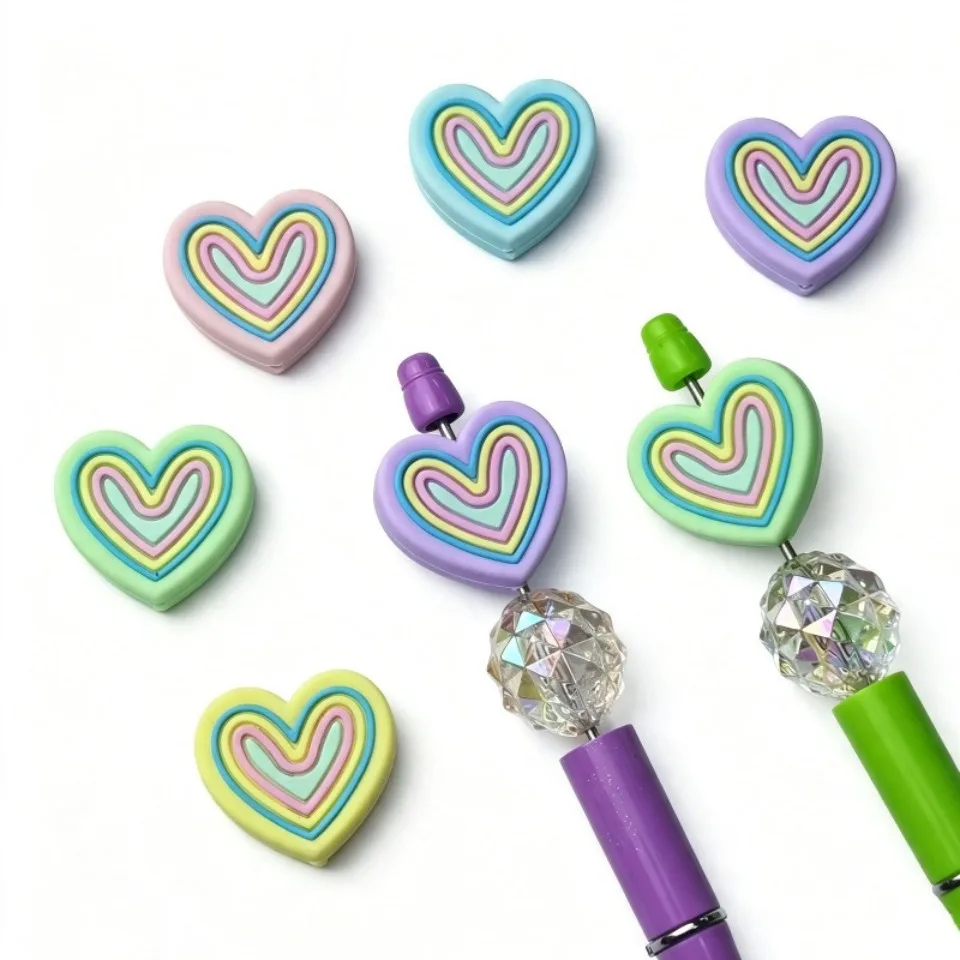 20pcs New Silicone Beads Mini Focus Beads For Pens Food Grade Silicone Teether Beads DIY Jewelry Pacifier Chain Accessories