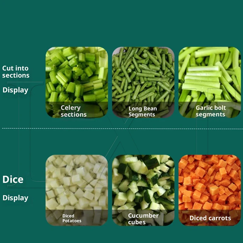 

Electric Potato Diced Vegetable Chopper Section Slicer Shred Vegetable Cutting Machine