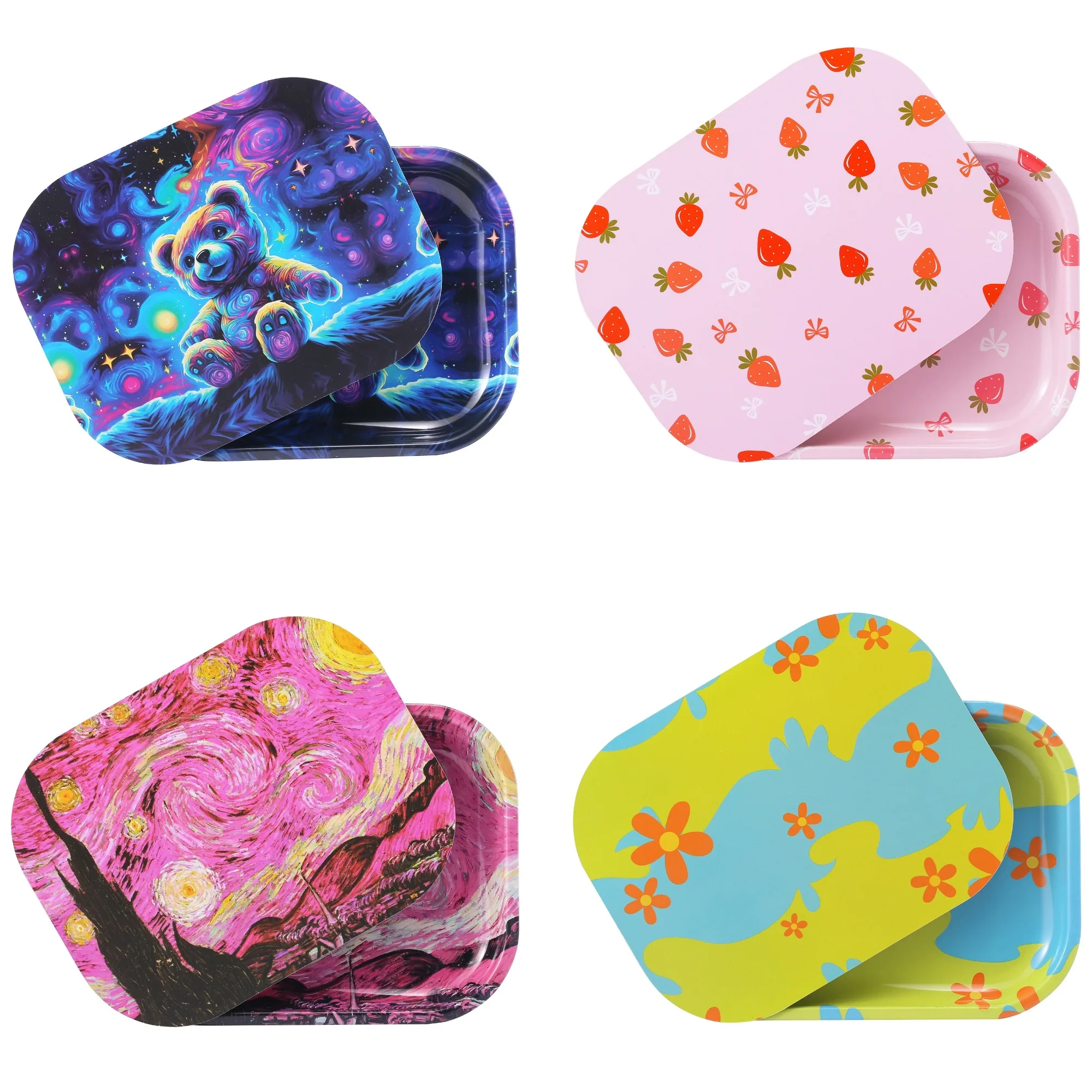 

Металлический поднос для хранения 7 x 5,5 дюймов из коллекции Spring Styles с мягкой магнитной крышкой из ПВХ