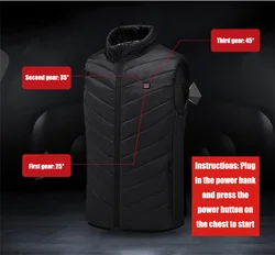 Chaleco calefactado de 9 áreas para hombre y mujer, chaqueta con calefacción Usb, ropa deportiva, abrigo calefactado, caza al aire libre, 4XL, invierno, nuevo