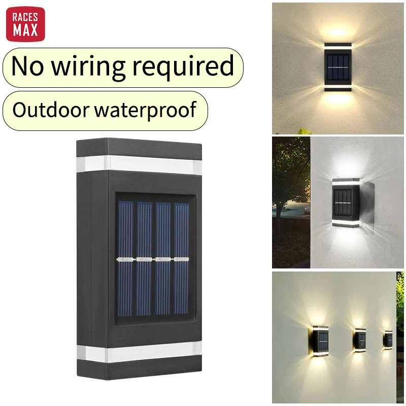 

Solar Wall Light White Warm Up Down Lighting Home Garden Waterproof Solar Lights Outdoor Wall Lamp Household Solar Energy Lamp