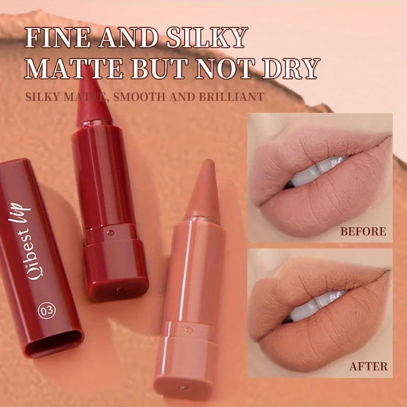 1 szt. Velvet Mist Lipstick Długotrwała, ultra-matowa, nawilżająca koloryzacja ust z efektem rozmycia i rozmycia dla nowoczesnego wyglądu