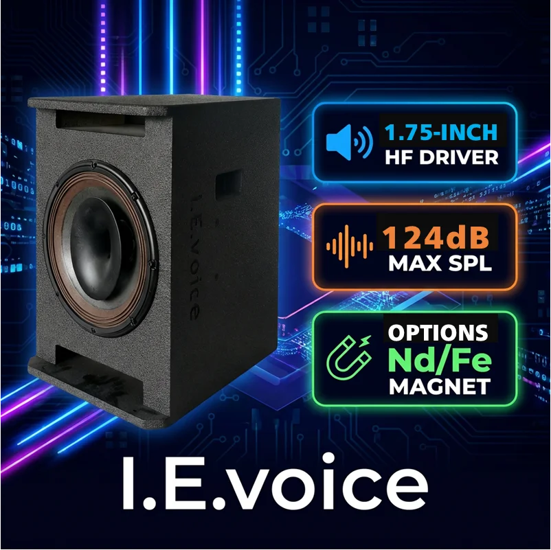 I.E.voice 8in Pro Coaxial C.08ET: High-SPL Modular Point Source Speaker | Nd Or Fe Magnet Choice | Stackable Array | OEM/ODM