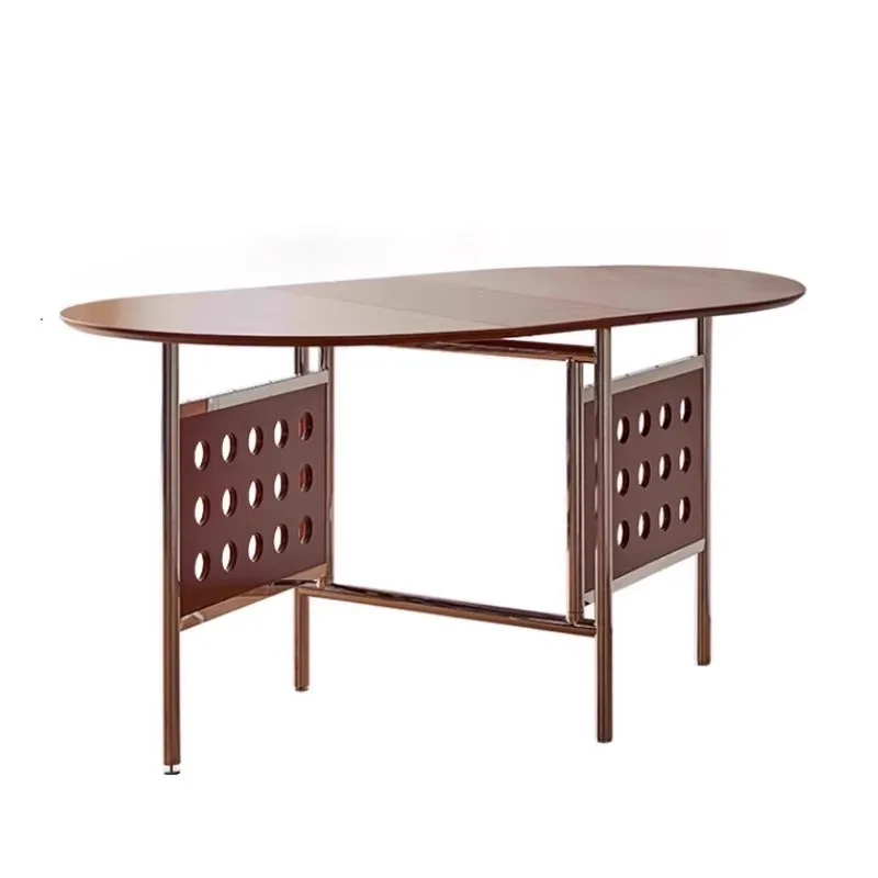 

Small household cherry wood solid wood folding table, antique style does not occupy a folding dining table