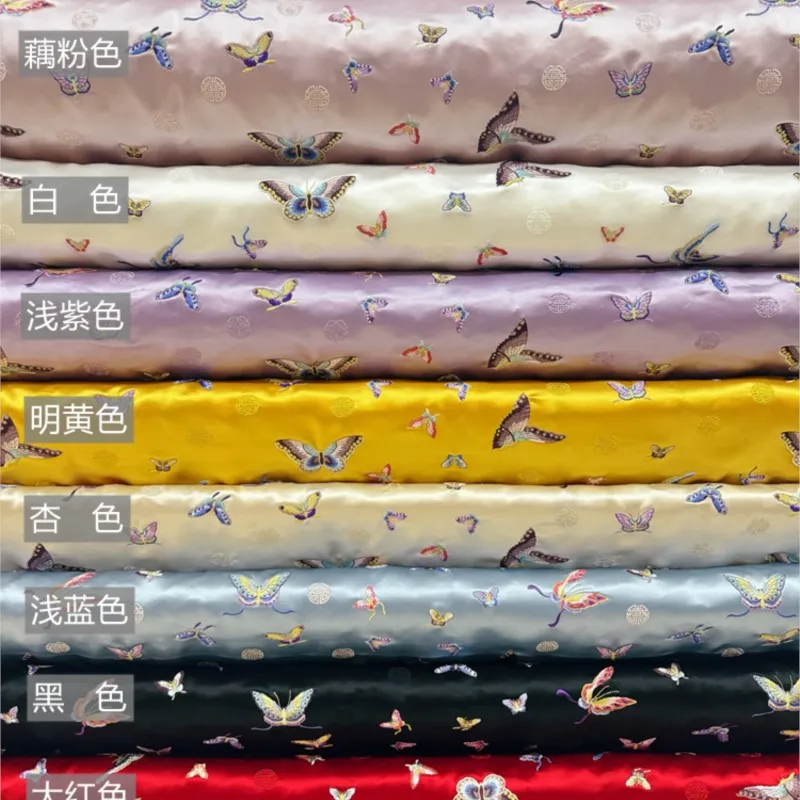 Heavy embroidery acetate satin material imitation Su Hanfu Chinese style film and television cheongsam dress multi-color