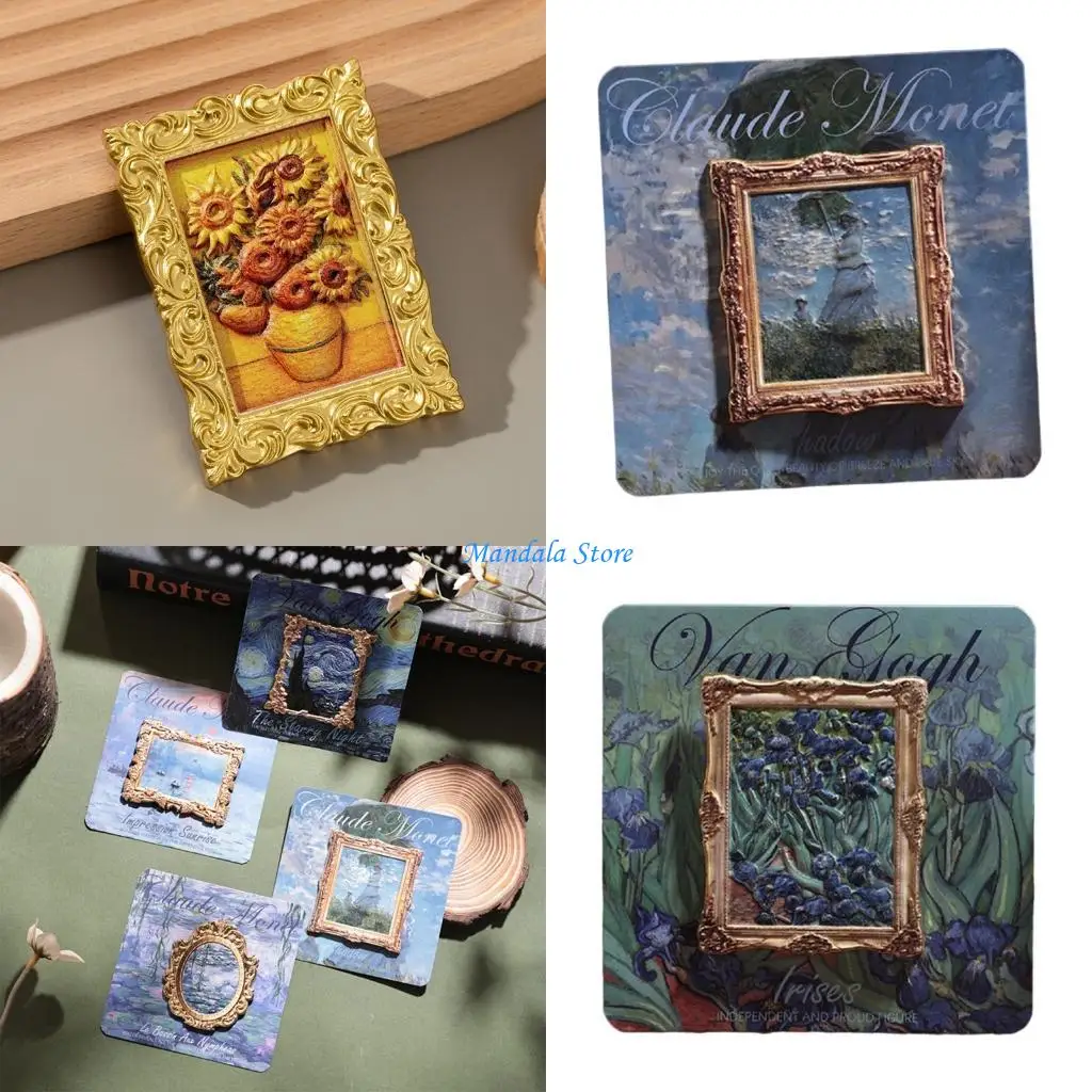 U2JC Durable Metal Art Refrigerator Magnet with Oil Painting Frame Strong