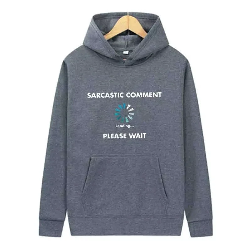 เสื้อฮู้ดกีฬาฤดูใบไม้ร่วง 2025 พิมพ์ลาย Please Wait แฟชั่นลำลองสำหรับผู้ชาย เสื้อสตรีทแวร์สไตล์สบายๆ สำหรับฤดูใบไม้ผลิ เสื้อผ้า unisex