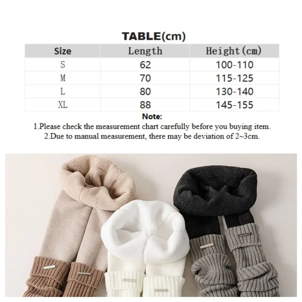 Autumn Winter Girls' Knitted Leggings Fashion Patchwork Thick Warm Pile Socks Pantyhose Mid-Calf Stackable Tights For Toddler - view 6