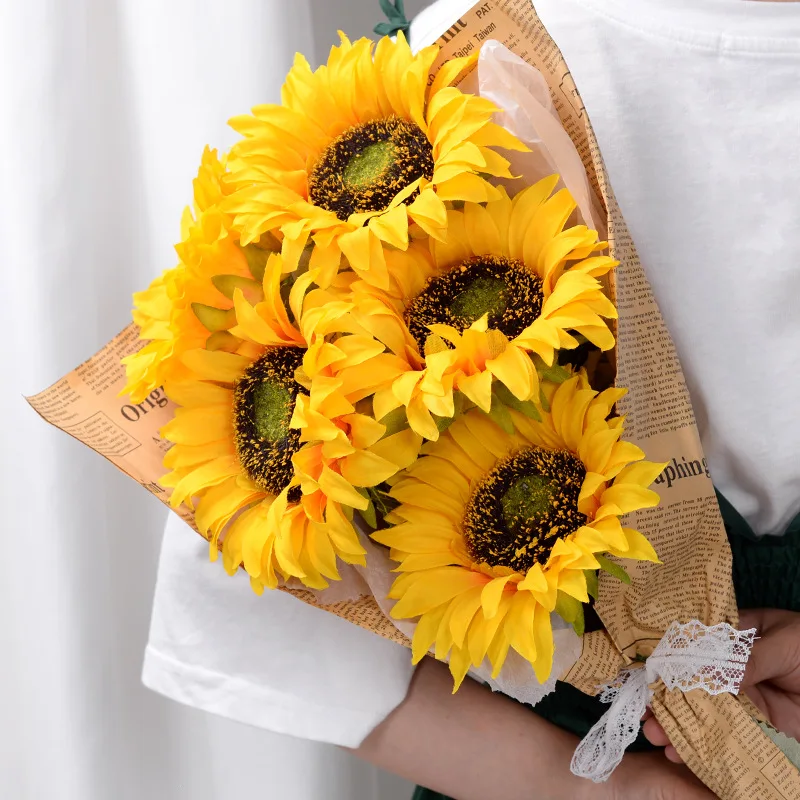 

3pcs Sunflower Decoration Artificial Sunflower Flower Realistic Silk Daisies for Home Flower Arrangement Wedding Party