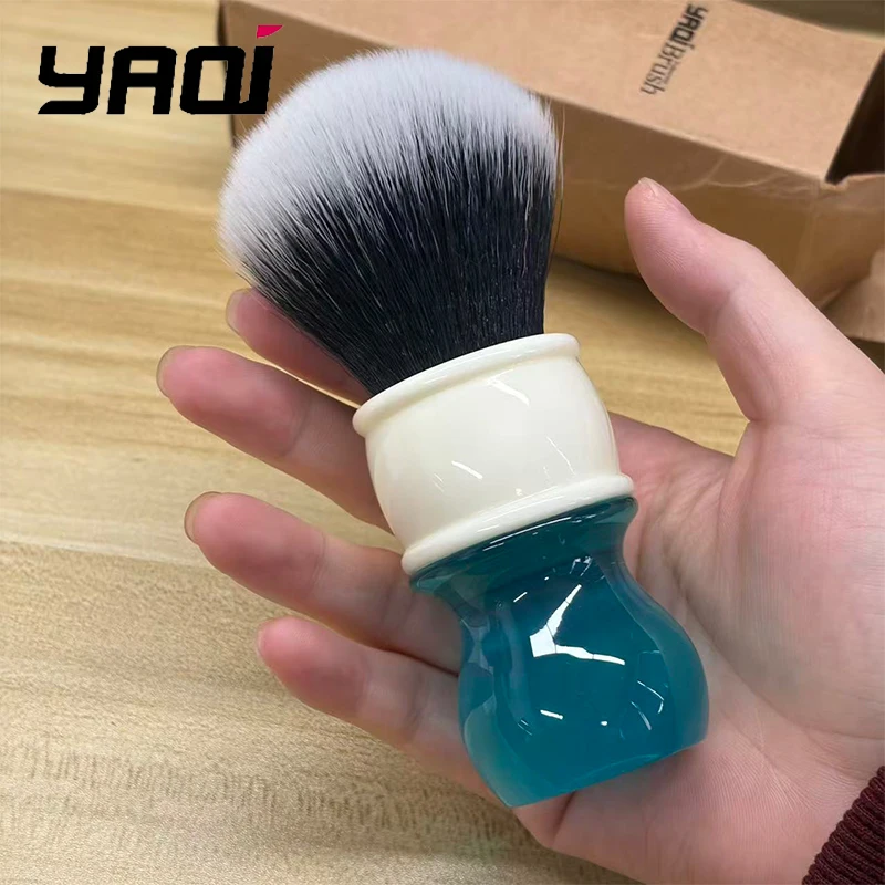 

2026 Yaqi 24mm Aqua Tuxedo Synthetic Hair Shaving Brush for Men And Women - Premium Quality Non-Slip Handle