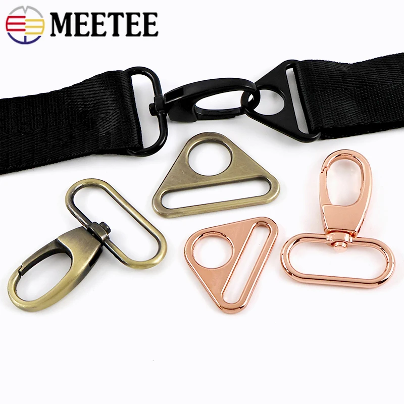 2-5Sets 20-38mm Metal Swivel Buckles Bag Straps Connect Clasp Dog Leash Belt Ring Hook Webbing Tape Snap Hooks DIY Accessories