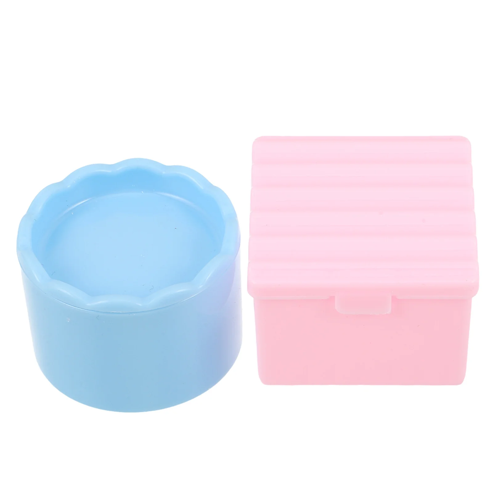 

2Pcs Nail Brush Cleaner Plastic Cleaning Cup Lid Layered Storage Organizer Nail Art Manicure Acrylic Brush Holder Tool Container