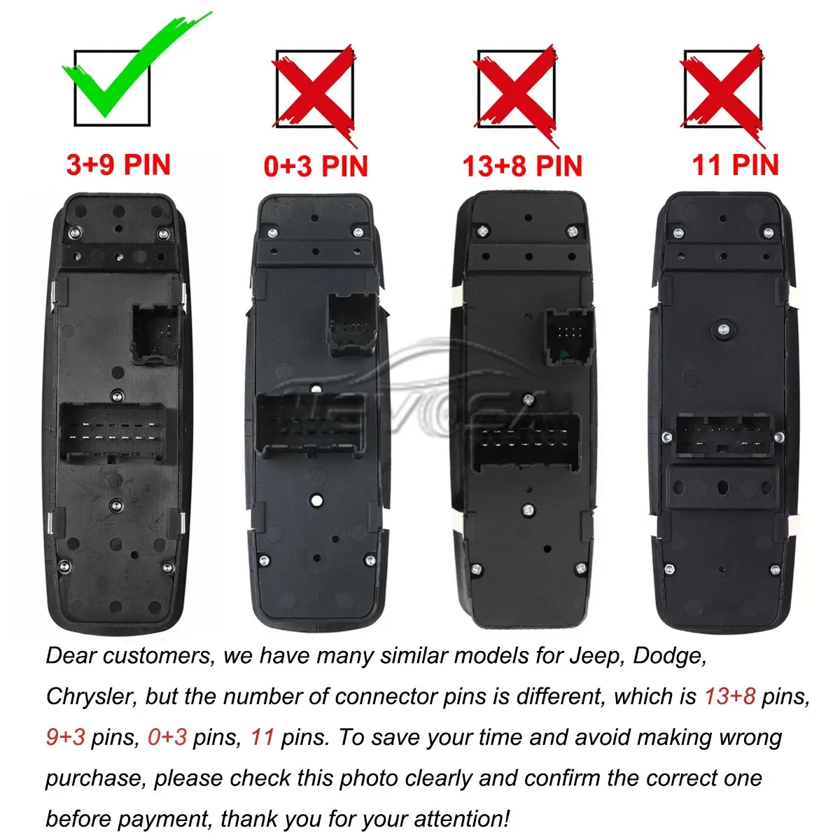 68039999AA 7B0959857D Auto Car Lifter Window Switch For Dodge Nitro Journey Chrysler Town & Country 2008-2009 68039999AC