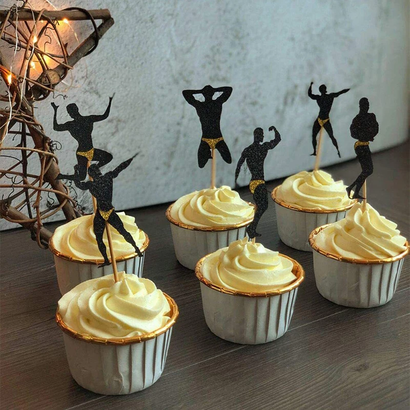 12pcs Bachelorette Party Cupcake Toppers Male Stripper Cupcake Toppers Party Cupcake Toppers Bachelorette Cake Decortions