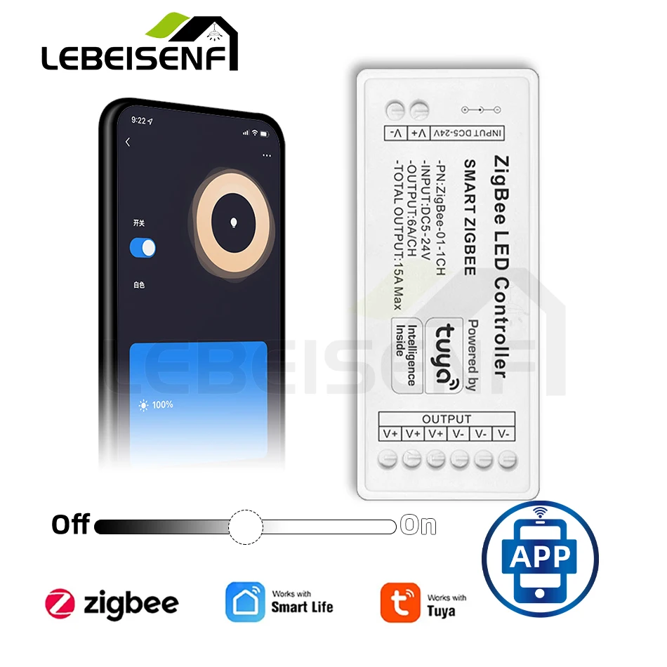 Zigbee 3.0 Smart LED Controller DC5-24V RGB + CCT RGBW RGB CCT luci di striscia monocolore Dimmer Smart Life Tuya APP controllo vocale