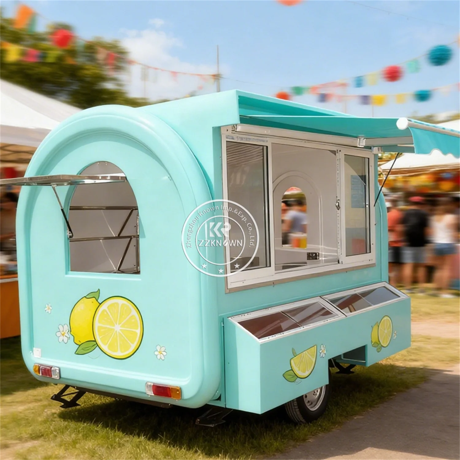 

Commercial Food Trailer Fully Equipped Ice Cream Truck Mobile Kitchen Trailer Concession Food Truck with Full Kitchen