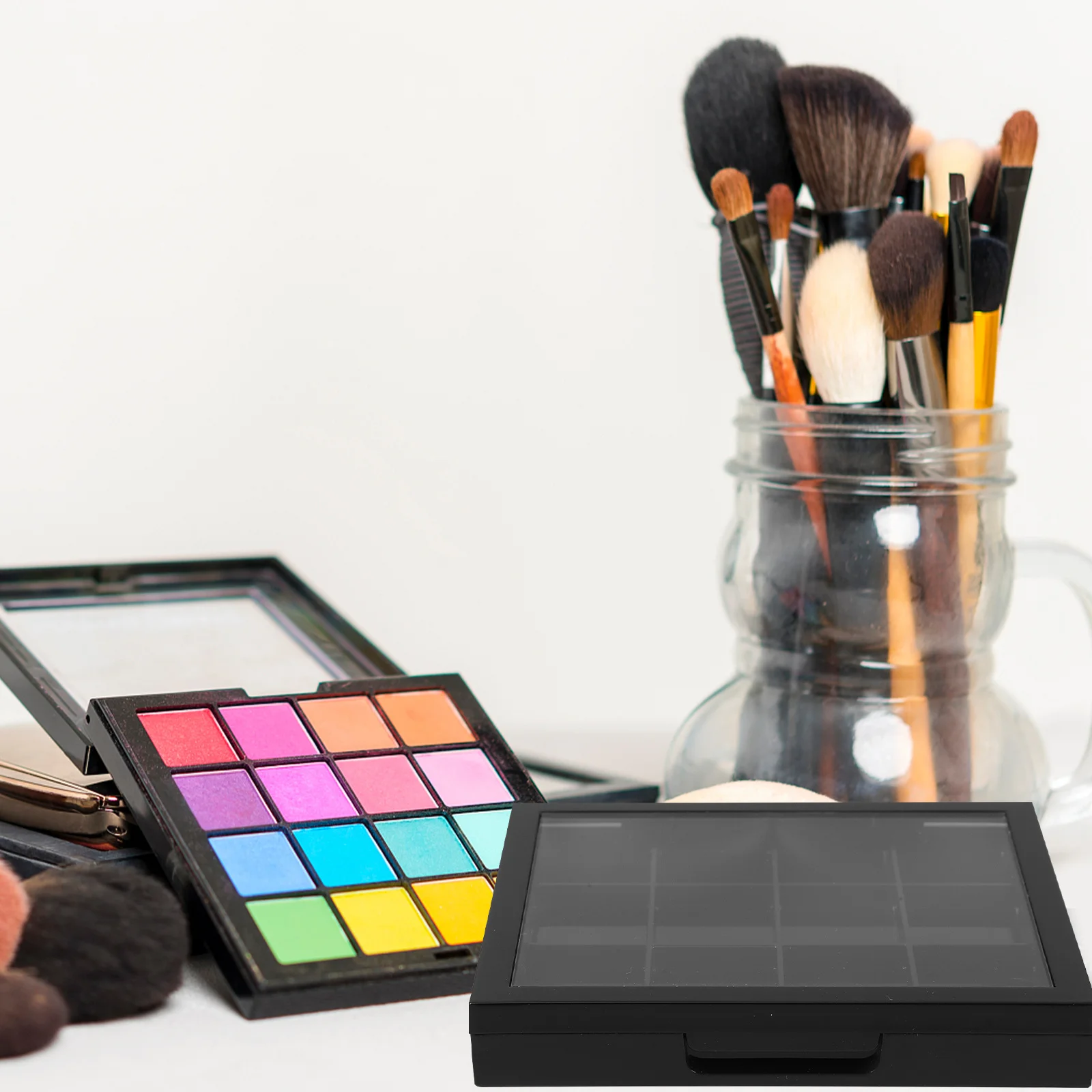 Boîte de fard à paupières vide, 1 pièce, Palette à 12 grilles, conteneur de rangement de maquillage pour les yeux, pour femmes et filles, plat de fard à paupières vide