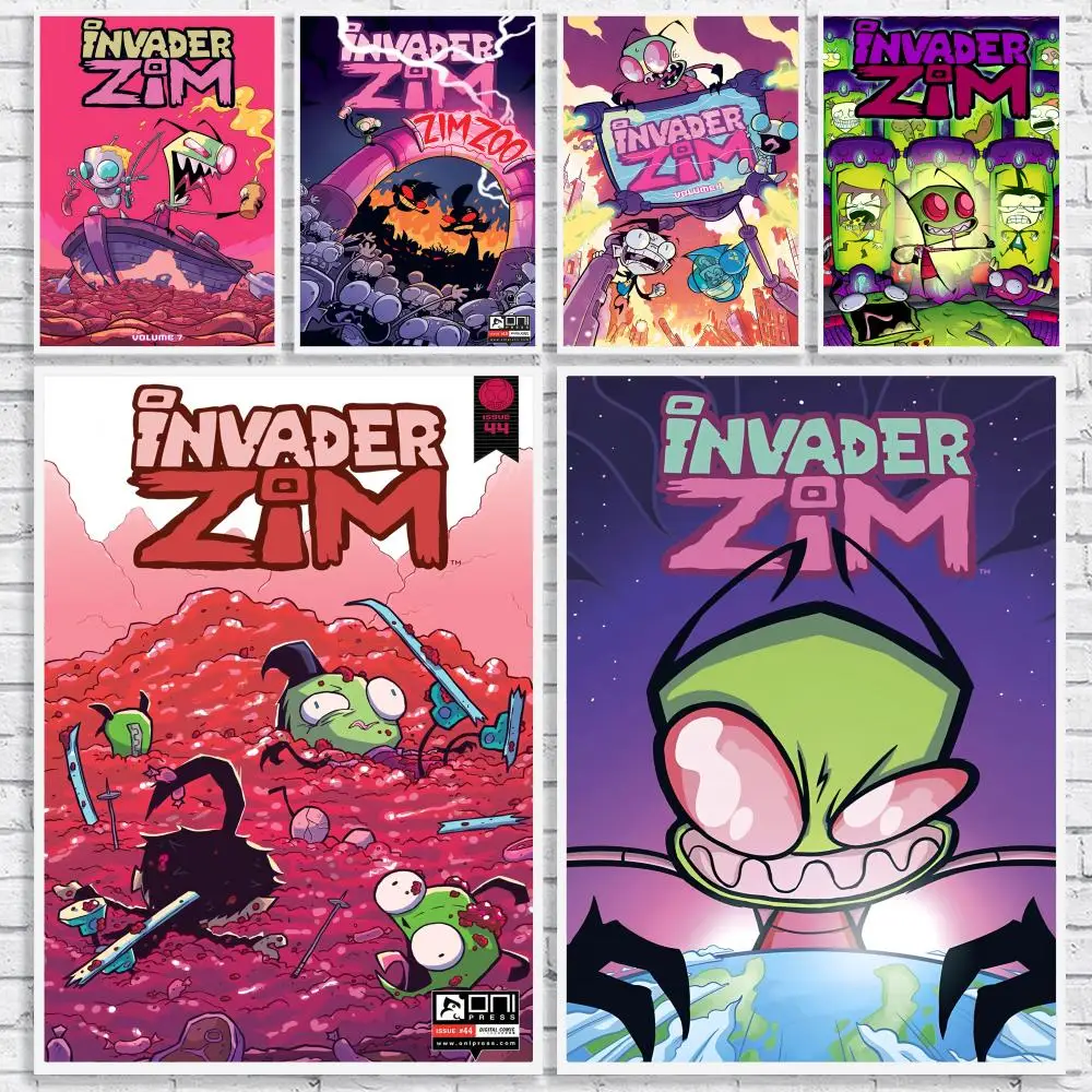 Animation I-Invader Zim Poster Versatile HD Waterproof Wall Art Self-Adhesive Decor for Any Space Ideal Gift