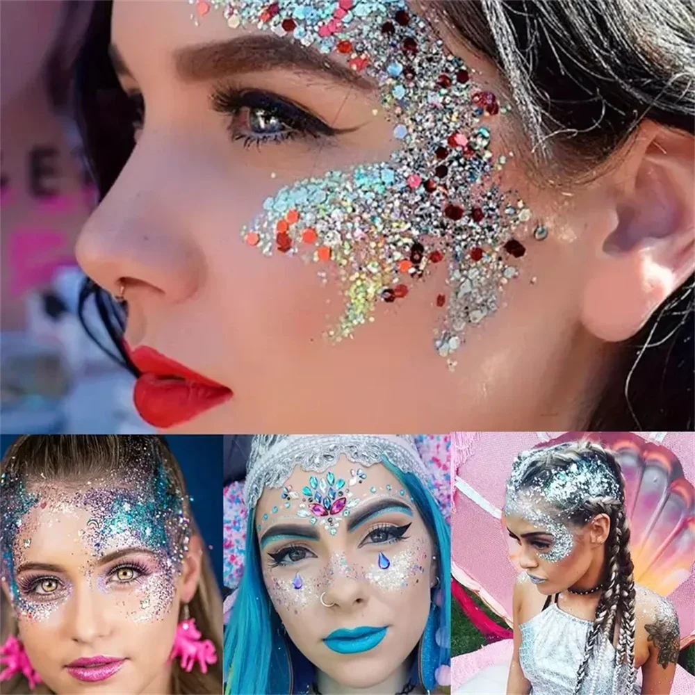 Colorful Mermaid Sequin Body Glitter Gel Long-Lasting Shine for Carnival, Parties, Festival and Stage Performance Great for Girl