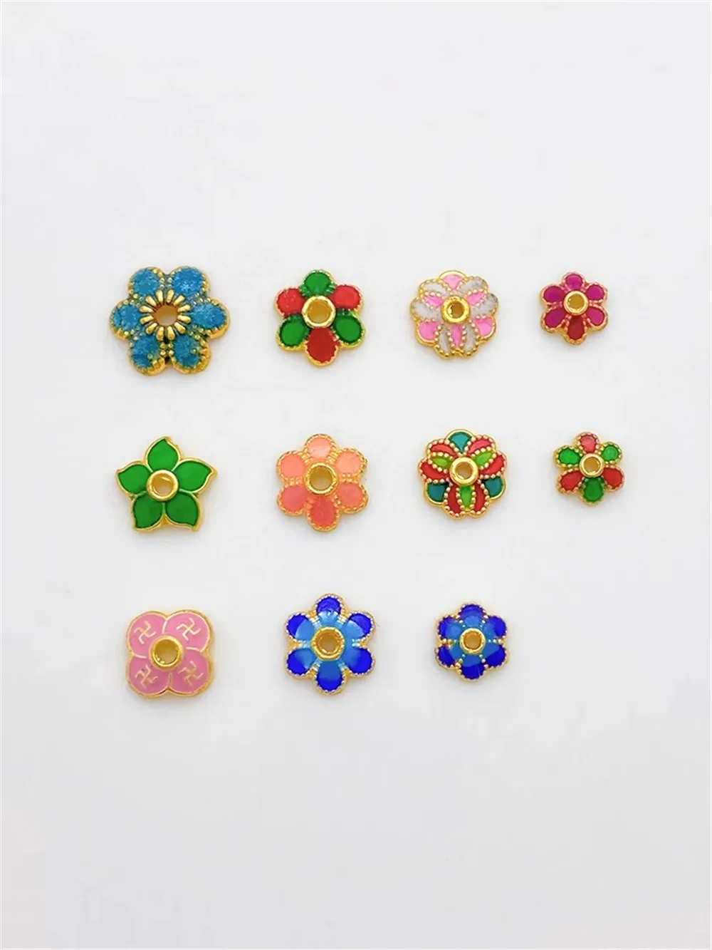 18K Gold-coated Flower Receptacle Flower Cap Spacer Diy Bracelet Necklace Material Accessories Jewelry