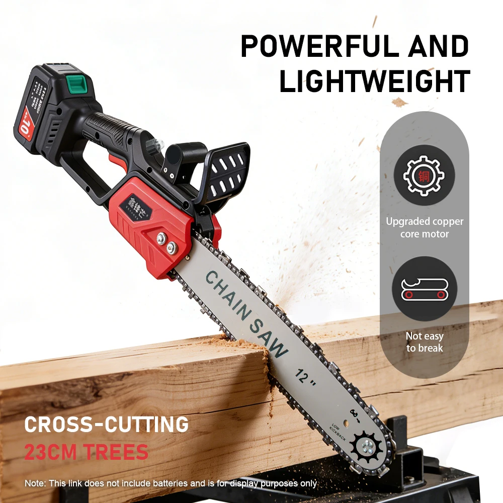 Metal Chain Saw Handheld Brushless Woodworking Chainsaw Power Tool For Makita 12-inch Cordless Electric Chainsaw