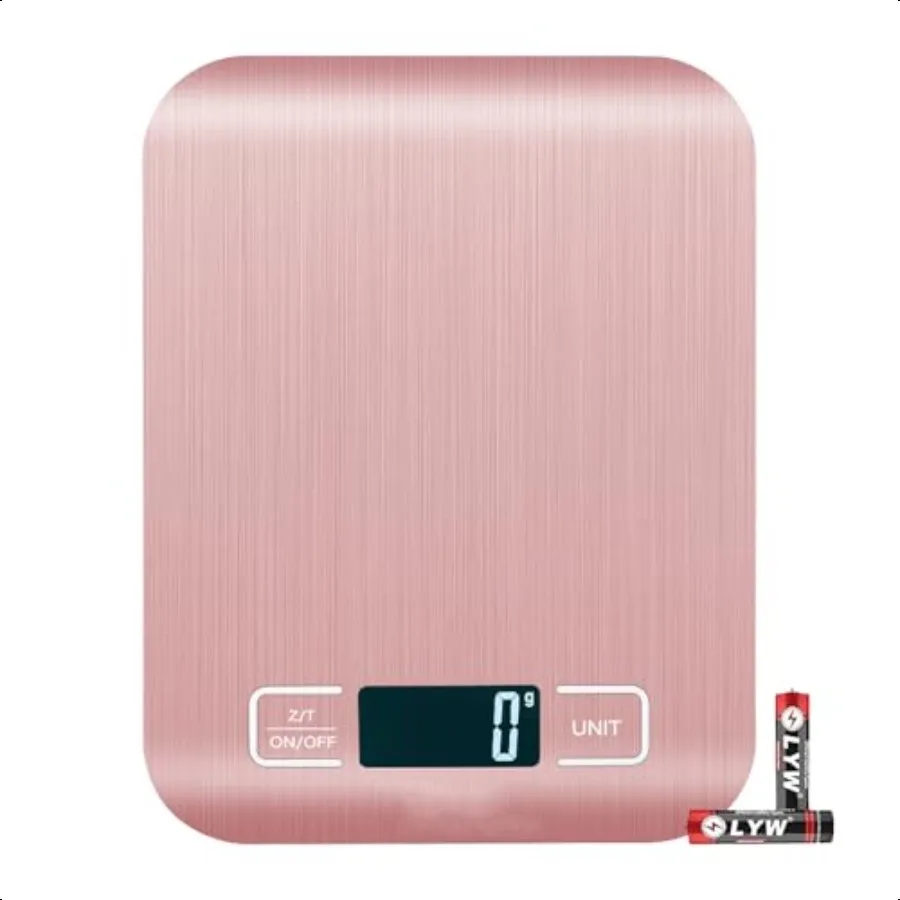 

Food Kitchen Scale Pink 5kg 11 lb Digital Kitchen Scales Digital Grams and Ounces for Weight Loss Baking Cooking Keto and Meal