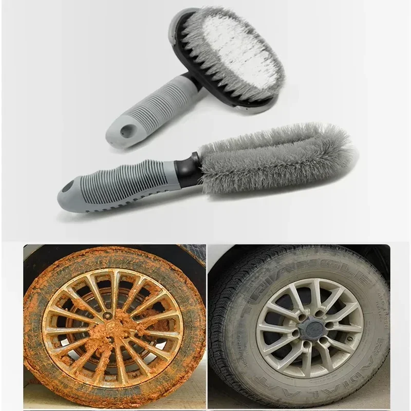 Wheel hub cleaning brush, car wheel detail cleaning accessories, car tire wheel rim brush, tire automatic cleaning tool